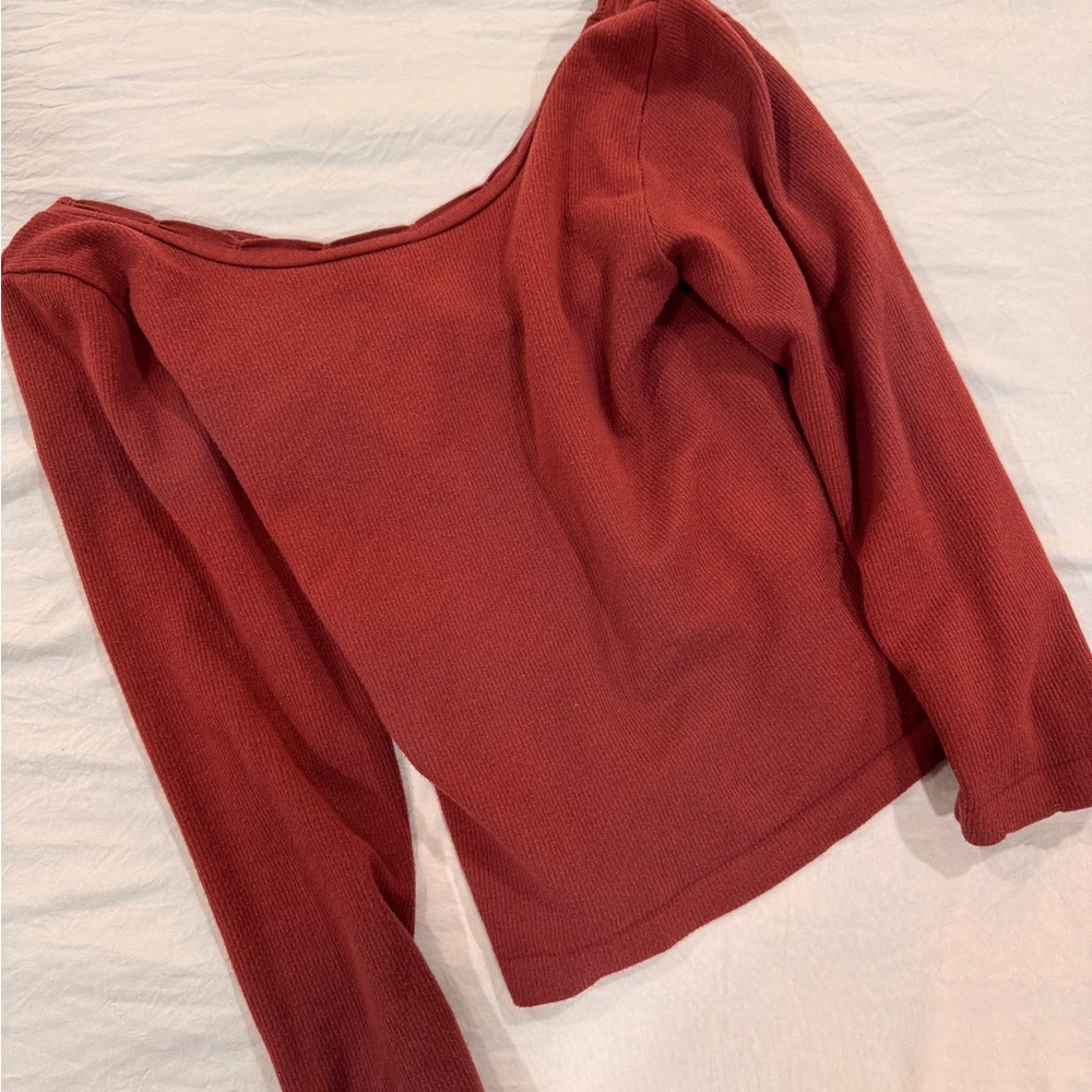 Anthropologie Maroon Long Sleeve Top